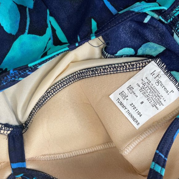 IT FIGURES multi-color blue floral swimsuit - Picture 11 of 11